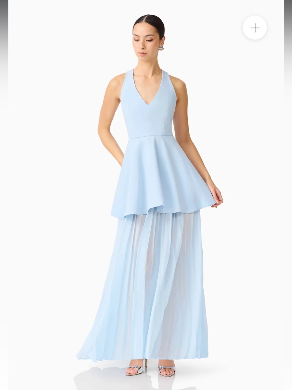 elliatt anaya blue v neck A-line skirt maxi gown dress size small NEW